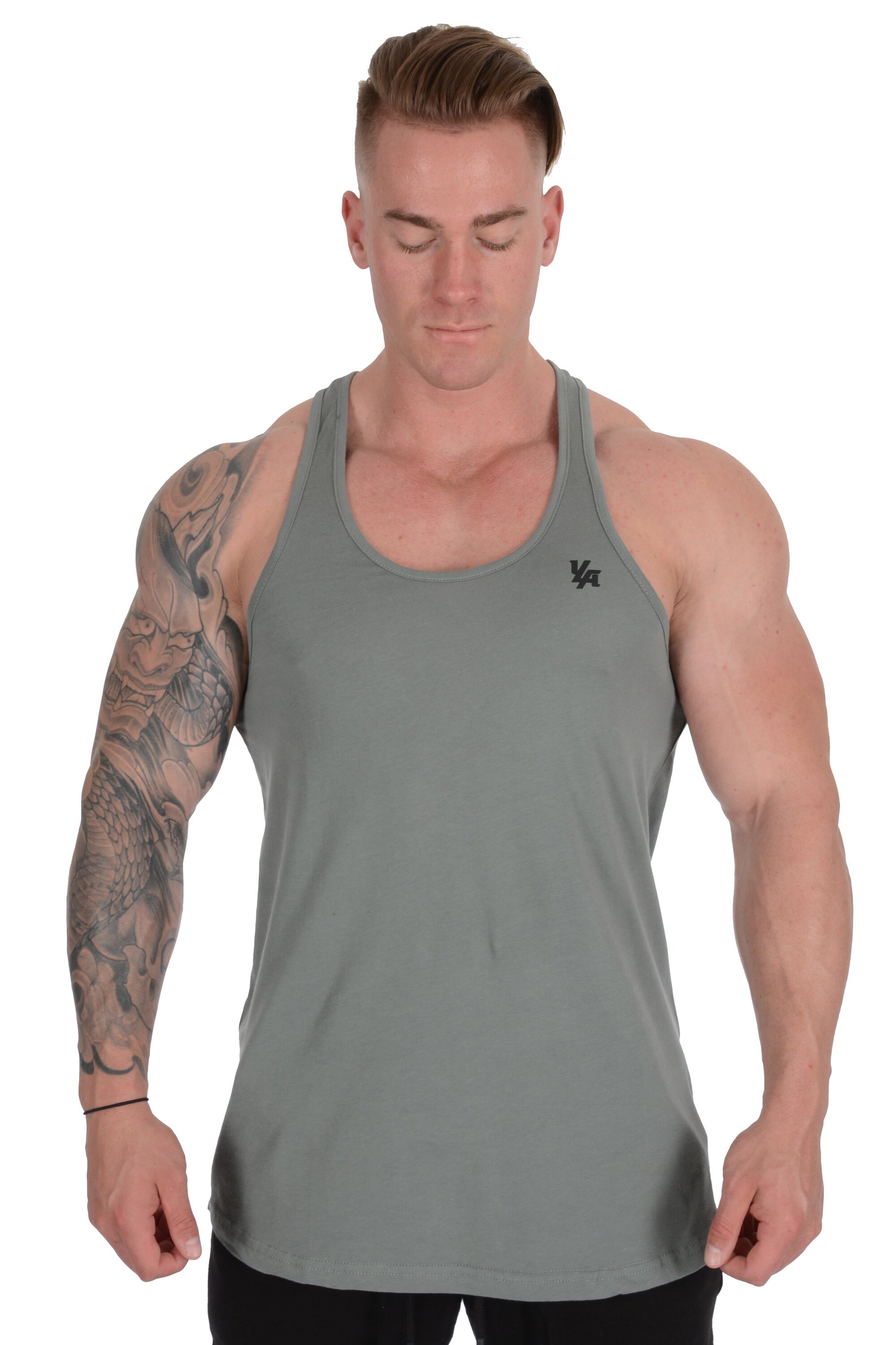 YoungLA Stringer Tank Tops Men with Raw Edges Cut Vietnam